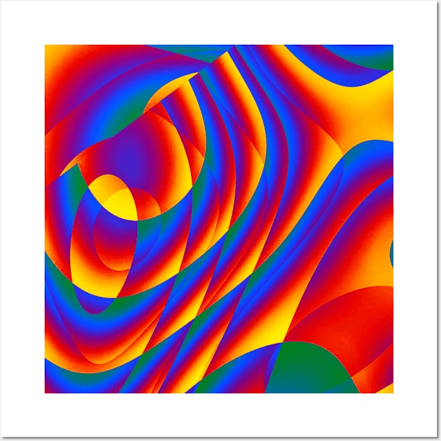 Gay Pride Translucent Overlapping Curved Shapes Wall Art by VernenInk